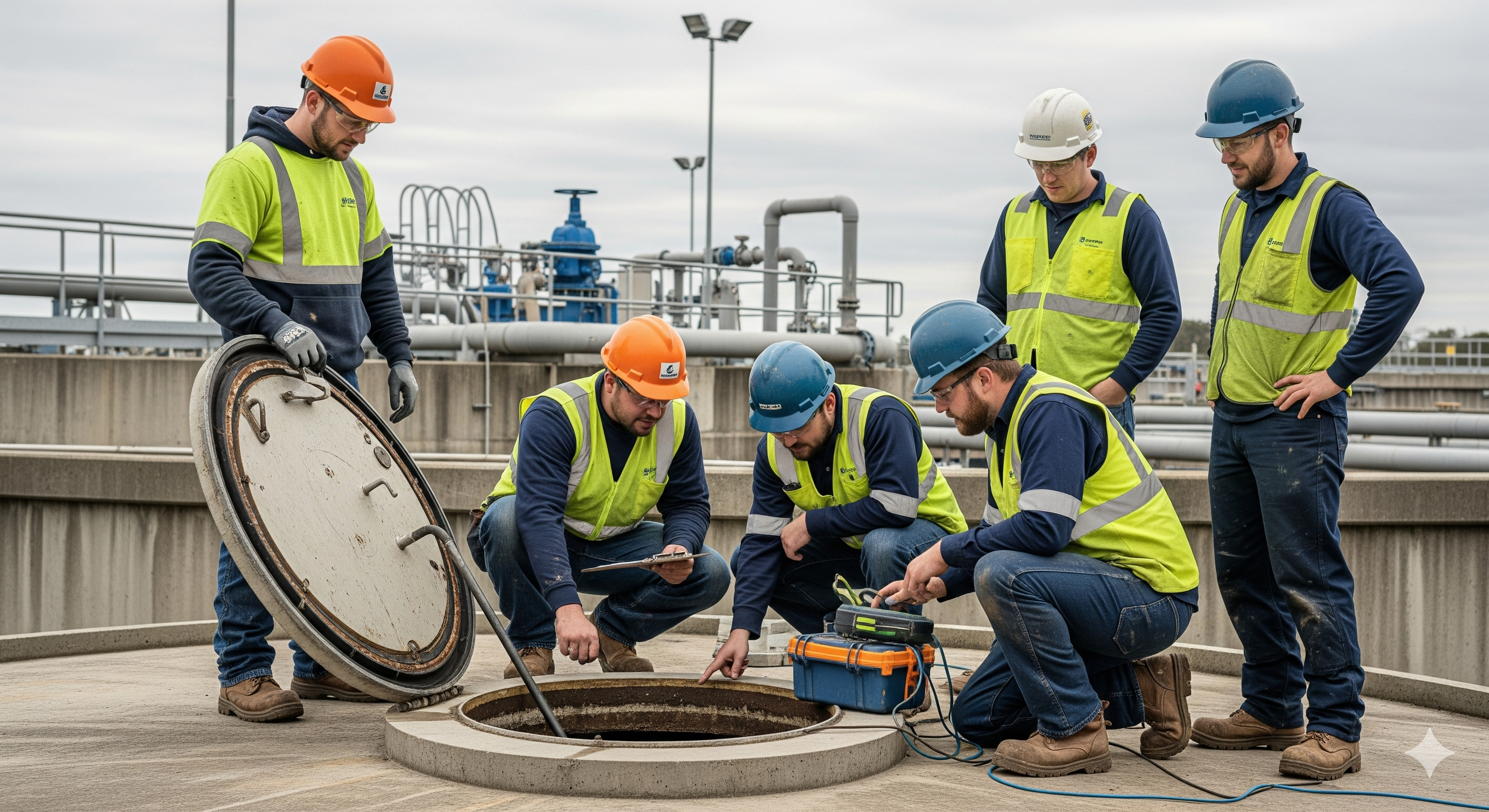 Water professionals at work